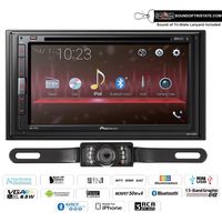 Pioneer AVH-310EX 6.8" Multimedia DVD Receiver with License Plate Style Backup Camera with Sound of Tri-State Lanyard Bundle