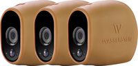 3 x Silicone Skins Compatible with Arlo HD Smart Security - 100% Wire-Free Cameras - by Wasserstein (Brown)