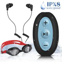 Waterproof MP3 Player for Swimming, AGPTEK 8GB Clip MP3 Player with IPX8 Waterproof Headphones and Goggles, Upgraded Version