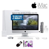 Apple 21.5-Inch iMac with Retina 4K Display MRT42LL/A (Early 2019) with Deluixe Cleaning Set, PowerStrip, 2 Year Extended Warranty, 32GB USB Stick, Apple EarPods, and More