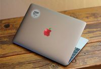 eppo brand Design Art Real Red Snowwhite Apple Logo Sticker Decal For 12" Macbook and 13" 15" Macbooks pro laptop without glowing logo - Perfect Fit