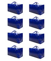 VENO Thick Over-Sized Organizer Storage Bag with Strong Handles and Zippers for Travelling, College Carrying, Moving, Camping, Christmas Decorations Storage, Made of Recycled Material (8 Packs)