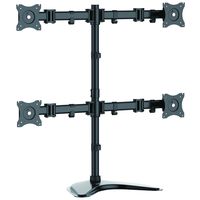 StarTech.com Quad Monitor Stand - Crossbar - Steel - Monitors up to 27"- Vesa Monitor - Computer Monitor Stand - Monitor Arm (ARMBARQUAD)