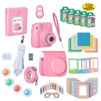 Fujifilm Instax Mini 9 Instant Film Camera Bundle with Over 15 Accessories | 100 Sheets of Instant Film + Mini Nine Leather Case + Photo Album + Lens Filters + Mini Frames + More