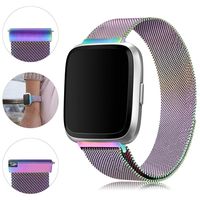 Find-MyWay Compatible with Fitbit Versa Bands/Versa 2/Versa Lite Bands,Versa Accessories Wristband Stainless Steel Bracelet for Women Men Strap for Fitbit Versa/Lite/Special Edition