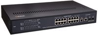 Q-See QAPE1601 16-Port Power Over Ethernet (POE) Switch for Security IP Cameras