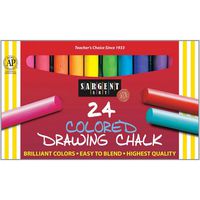 Sargent Art 22-4134 Round Colored Drawing Chalk, 24 Count