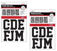 SEI 3-Inch Sport Letter Iron on Transfer, Black, 4 Sheet, 40 Pieces (Pack of 2)