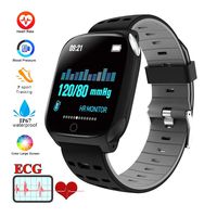 ECG + PPG Smart Watch, Fitness Tracker F16 Blood Pressure Heart Rate Sleep Monitor Pedometer Bracelet Inteligente Reminder Stopwatch Smartwatch with iOS Android Phone Best Gift for Men Women (Black)