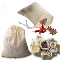 kingleder 12Pack Reusable Drawstring Cotton Soup Bags, Straining Herbs Cheesecloth Bags, Coffee Tea Brew Bags, Soup Gravy Broth Stew Bags, Bone Broth Brew Bags(8''x10'')
