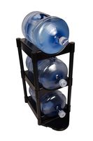 Bottle Buddy 3 Tray Water Bottle Racking Storage System with Floor Protector, 3-Tier, Black