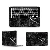 HRH 3 in 1 Marble Black Body Cover Vinyl Decal Laptop Stickers Palmrest PalmGuard for MacBook Air 13.3" Inch (A1466/A1369,Older Version Release 2010-2017) Not for Mac Air A1932