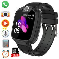 Kids Game Smart Watch Phone for Students, Girls Boys Touch Screen Smartwatch with MP3 Play SOS Camera Game Alarm Clock, Children's Gift Back to School (X6 Black)