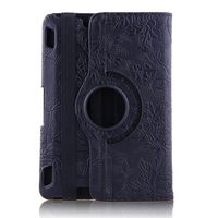 Generic New Modern Flower Design Patterns Slim-fit Lightweight PU Leather Case Skin Cover for iPad & Amazon Kindle Fire HDX Series Products (Embossed Flower Style) (Kindle Fire HDX 7, Black)