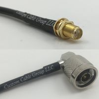 12 inch RGU178 SMA FEMALE to N MALE ANGLE Pigtail Jumper RF coaxial cable 50ohm High Quality Quick USA Shipping