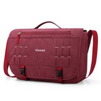 Gonex Messenger Bag Satchel 15 Inch Laptop Shoulder Bags Handbag Briefcase for Men Women for School Work Travel Business College Outdoor Purplish Red