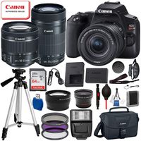 Canon EOS Rebel SL3 DSLR Camera (Black) with 18-55 is STM 3453C002 USA and 55-250mm is STM Essential Bundle: Includes - 64GB SanDisk Highspeed Memory Card + 50" Tripod + Professional Canon Bag + More
