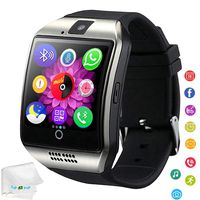 Bluetooth Smart Watch Unlocked Watch Pedometer Fitness Tracker Facebook Call Sync Reminder Smartwatch Compatible with Android Samsung Galaxy S9 S8 S7 A50 A60 Huawei LG G7 G6 Men Women Kids Boys Silver