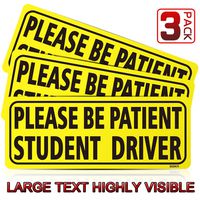 BOKA Student Driver Magnet Car Signs - Reflective Vehicle Bumper Magnet Set of 3 Magnetic Bumper Sticker for New Driver Novice in Yellow