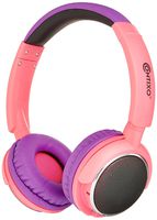 Contixo KB-300 Kid Safe 85DB Over The Ear Wireless Bluetooth LED Headphone with Volume Limiter, Built-in Microphone, Micro SD, FM Stereo Radio, Audio Input, Pink + Purple