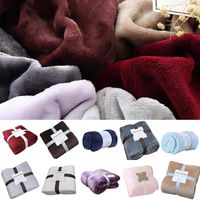 Zippem Children's Coral Fleece Student Dormitory Blanket Air Conditioning Nap Solid Blanket Throws
