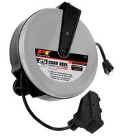 Performance Tool W2272 25' Gray/Black Retractable Cord Reel With Durable Steel Housing