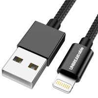 UNBREAKcable iPhone Charger Lightning Cable - [Apple MFi Certified] Double Nylon Braided iPhone Cable Compatible with iPhone Xs XS Max XR X 8 8 Plus 7 7 Plus/iPad/iPod - 1M 3.3ft Black