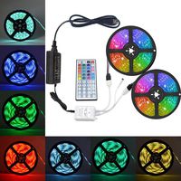 eTopxizu 2 Reels 32.8Ft RGB LED Strip Light 5050 SMD 30leds/m, Full Kit IP65 Waterproof Flexible LED Strip with 44key 2 Ports IR Remote controller and DC12V 5A Power Adapter for Indoor and Outdoor