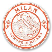 2 x 10cm- 100mm Milan Italy Vinyl SELF ADHESIVE STICKER Decal Laptop Travel Luggage Car iPad Sign Fun #6043