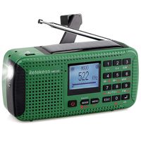 Retekess HR11S Shortwave Radio Emergency AM FM Dynamo Solar Radio with Bluetooth SOS Flashlight Alarm Sound MP3 Player Recorder Alarm Clock (Green)