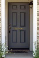 Welcome Home Front Door Vinyl Decal Sticker (GOLD)