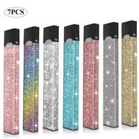 7Pack Skin | Sticker | Wrap | Decal | Case | Cover for JUUL, Rose Red Silver Blue Glitter & Colorful Glitter, Shock-proof & Scratch-proof Sleeve Shield Cap (No Device Included, No Charge Cover)