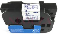Blue on Clear Label Tape Compatible for Brother TZ TZe 143 TZe143 TZ143 18mm 8m(0.7"x26.2')