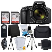 Nikon COOLPIX P900 Digital Camera + Transcend 2X 32GB Memory Card(64GB) + Wireless Remote + Digital Camera/Video Case + Cleaning Kit + Complete Accessory Bundle - International Version (No Warranty)