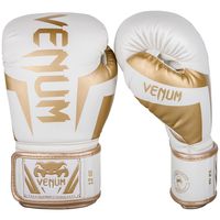 Venum Elite Boxing Gloves - White/Gold - 10oz