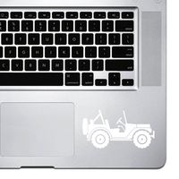 StickAny Palm Series Jeep Sticker for Macbook Pro, Chromebook, and Laptops (White)