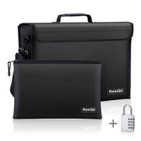 KeeQii Fireproof Bag,17 x 12 x 5 inch Large Fireproof Document Bags, Waterproof and Fireproof Lock Box Safe Bag for Document, Laptop,Money and Valuables with Zipper Closure