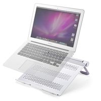 BONUSIS Laptop Stand, Ventilated Adjustable Aluminum Notebook Riser Compatible with Apple MacBook, Surface, Chromebook, Samsung, Acer, HP, Dell & Any Laptops (10-17 Inch) - Silver