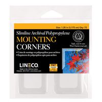 Lineco 1.25" Slimline Polypropylene Mounting Corners. Pack of 72. Self Adhesive, Pressure Sensitive, Non-Yellowing, Mount Pictures Without it Touching Tape, Scrapbooking, DIY, Displaying Pictures.