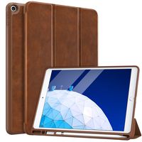 MoKo Case Fit New iPad Air (3rd Generation) 10.5" 2019 with Apple Pencil Holder - Slim Lightweight Smart Shell Stand Cover Case with Auto Wake/Sleep Fit iPad Air 3 2019 Tablet - Brown