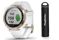 Garmin Approach S40 (White/Gold) Golf GPS Smartwatch Bundle | Includes PlayBetter Portable Charger (2200mAh) & HD Screen Protectors | Stylish, Color Touchscreen, 41,000+ Courses | 010-02140-02