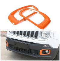 Dwindish Orange ABS Front Fog Light Chrome Cover Trim for Jeep Renegade 2015 Up