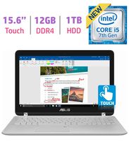 ASUS 15.6" Q504UA-BI5T26 2-in-1 Touchscreen FHD 1080p Laptop PC, 7th Intel Core i5-7200u, 12GB DDR4 SDRAM, 1TB HDD, Built-in fingerprint reader, Windows Ink Capable Display, Backlit Keyboard, Windows