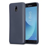 Kit Me Out World Case Abstract Series Case Designed for Samsung Galaxy J7 (2018), Full Matte Slim Fit Flexible TPU Minimal Durable Protection Case Cover Abstract Design (Blue)