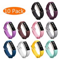 KingAcc Compatible Replacement Bands for Fitbit Alta HR, Fitbit Alta, Silicone Fitbit Alta HR Band Alta Band, Buckle Wristband Strap Women Men (10-Pack, 10 Colors, Small)