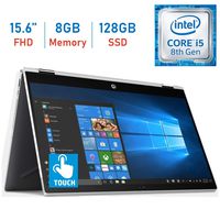 2019 HP 15.6-inch X360 2-in-1 Touchscreen FHD (1920x1080) IPS WLED-Backlit Display Laptop PC, 8th Gen Intel Quad-Core i5-8250U, 8GB DDR4 RAM, 128GB SSD, Bluetooth, HDMI, B&O Play, Windows 10