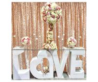 Rose Gold Backdrop Curtain 7FTx7FT Photo Backdrop Sequins Shimmer Curtains for Backdrop-0726E