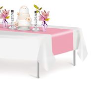 Pink 6 Pack Premium Disposable Plastic Table Runner 14 x 108 Inch. Decorative Table Runner for Dinner Parties & Events, Decor By Grandipity