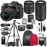 Nikon D7200 with 18-55mm f/3.5-5.6G VR + a 70-300mm f/4.5-6.3G ED Lens + 64GB, Deluxe Accessory Bundle and Cleaning Accessories and Deluxe Professional Backpack