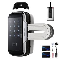 Samsung SHS-G510 Digital Glass Door Lock for Single Doors, Remote Control Set, 6 KeyTags, English Manual
